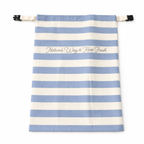 Blue and white striped bag with 'Nature's Way to Keep Fresh' text on a white background